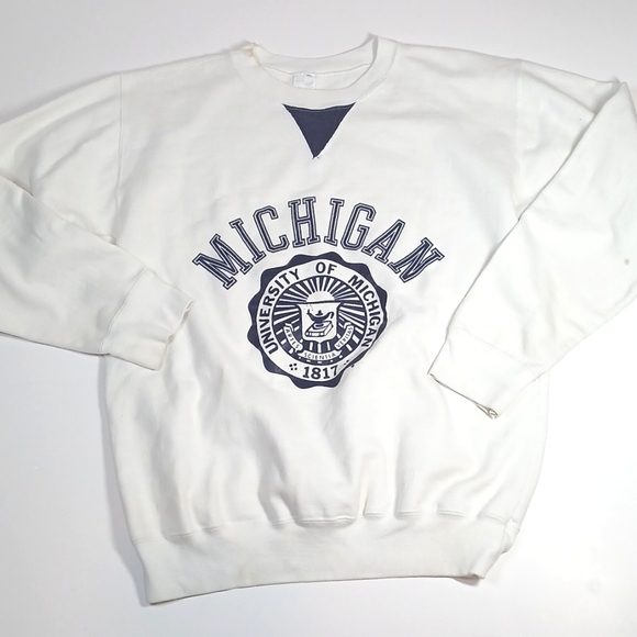 Vintage White University of Michigan Sweatshirt (1990s) - Picture 1 of 7